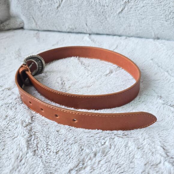 COPY - Sezane women's cow leather fine louve belt natural heritage T 75 - Picture 5 of 7